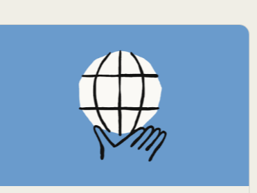 Illustrated globe held in two hands on a blue background, representing global funding and valuation