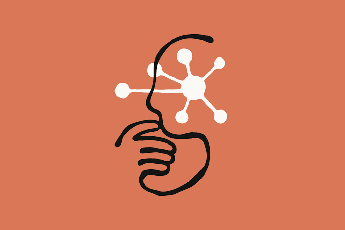 Line-drawn profile with a white network node diagram, representing Anthropic research